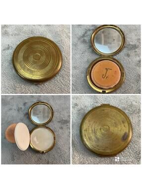 Vintage Coty Brass Powder Compact W/mirror !!